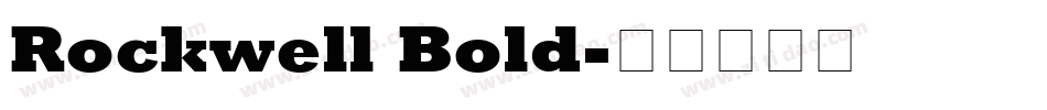 Rockwell Bold字体转换